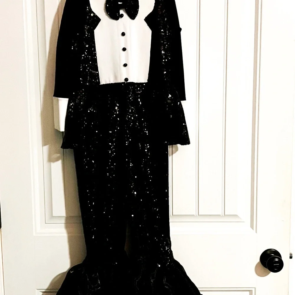 Tuxedo Sequin Jumpsuit